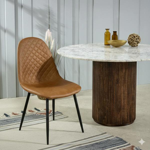 IH Design Corona PU Leather Steel Legs Dining Chairs (Set of 4)
