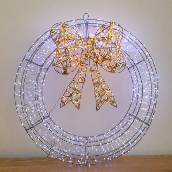 Samuel Alexander 50cm Galaxy Christmas Wreath with 1440 Cool White & Antique White LEDs