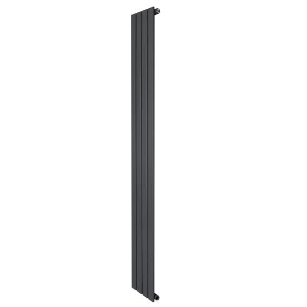 Flat single column radiator in anthracite grey, 1800 x 280mm, featuring a sleek, modern design with a smooth finish and vertical orientation