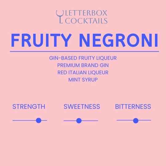 Letterbox Cocktails Fruity Negroni Mini Cocktail (100ml) | Premium Letterbox Cocktail Gift
