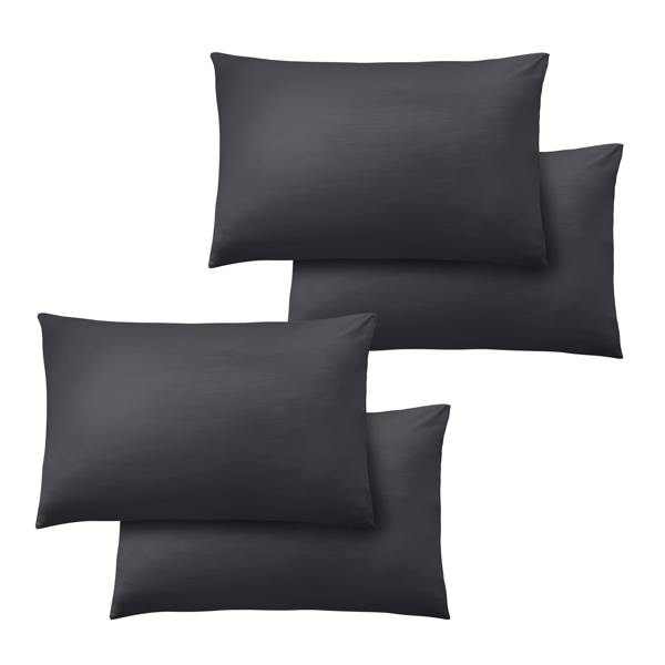 Catherine Lansfield So Soft Non-Iron Standard Pack of 4 Pillowcases Black