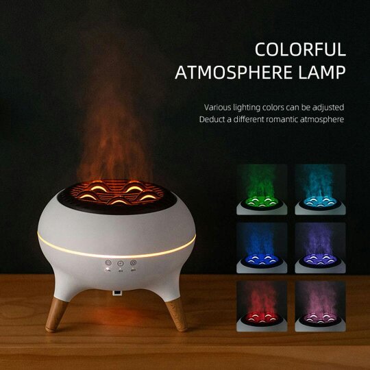 Havendro 7 Color Flame Aroma Diffuser Humidifier USB Desktop Simulation Light Purifier