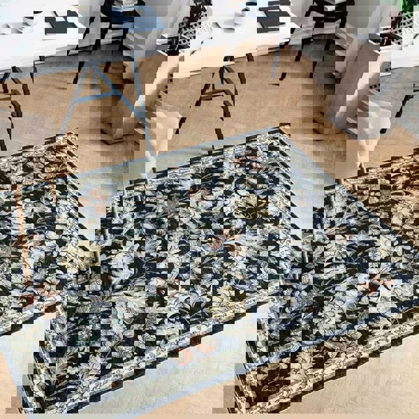 midnight-floral-rug-mlticoloured-flowers-in black background-plush feel