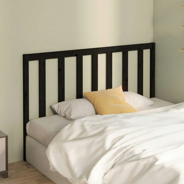 Berkfield Bed Headboard Black 146x4x100 cm Solid Wood Pine
