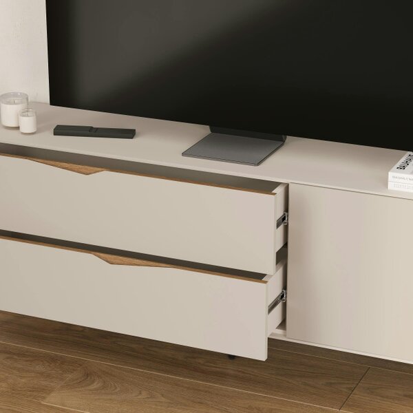 Decortie Jaden TV Unit for TVs up to 60in 2 Drawers and Door 150 x 35 x 61 cm