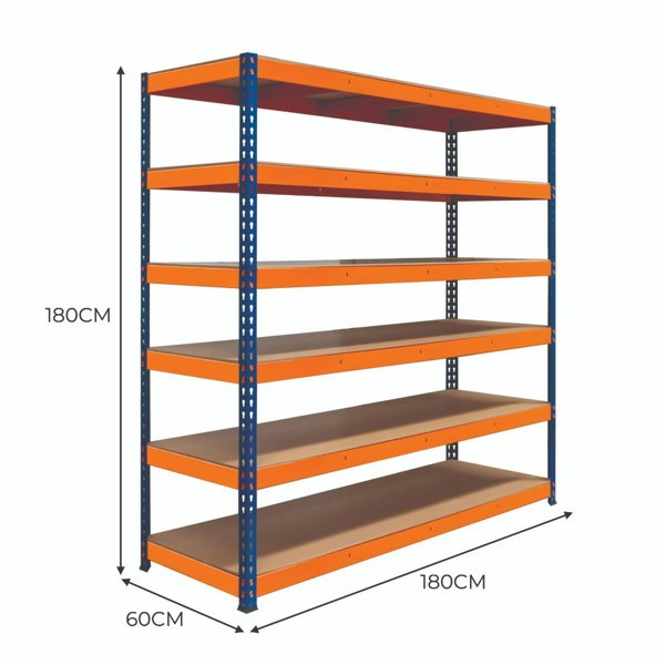 Monster Racking S-Rax 6 Shelf Racking - 180cm x 180cm x 60cm