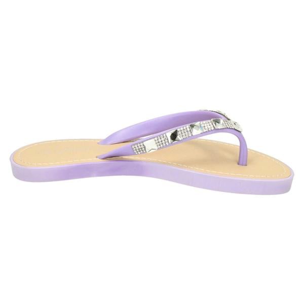 Savannah Ladies Savannah Sequin Toe Post Flip Flop Sandal