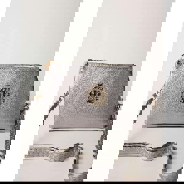 Blue Vanilla Detailed Zip Up Purse With Detachable Strap