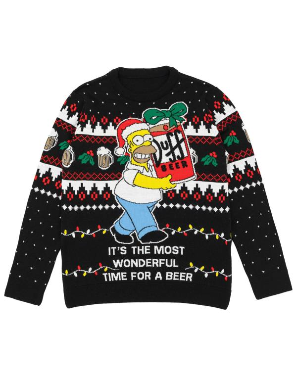 The Simpsons Mens Black Homer Christmas Jumper