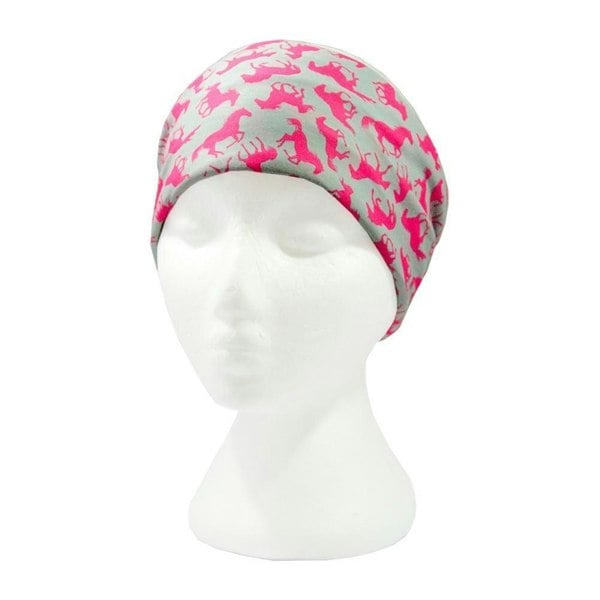Grey & Pink Horse Design Multifunctional Scarf RUFFNEK® Grey/Pink