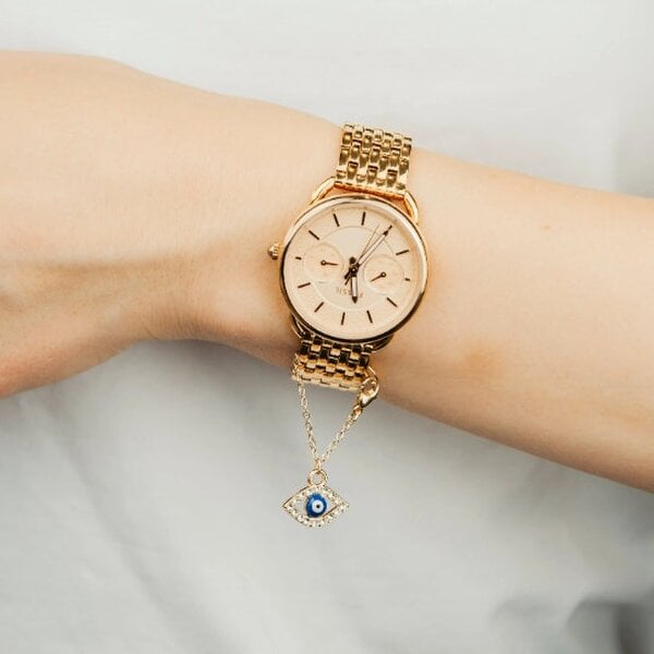 The Colourful Aura Dainty Evil Eye Zircon Watch Strap Dangle Wrist Watch Turkish Charm