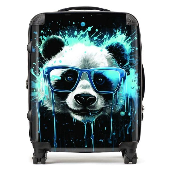 Warren Reed Blue Splashart Panda Face Suitcase