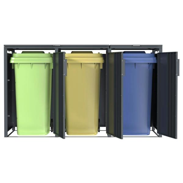 Phoenix Safe Phoenix GB3300AA Outdoor Triple Wheelie Bin Store for 3 x 240L Bins in Anthracite