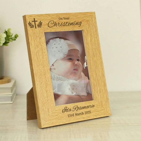 Personalised Christening Photo Frame - alternative angle