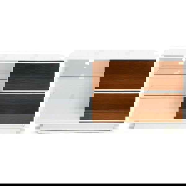 Centurion Supports Gallus High Gloss White with 2-Walnut Drawers and 3-Shelf 32"-55" LED/OLED/LCD Cabinet TV Cabinet