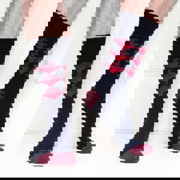 Jemsox Diamond Pattern Organic Cotton Mens Socks | Soft Comfort Top