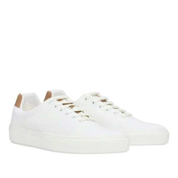 Boss Mens Katie Leather Low Cut Trainers - White