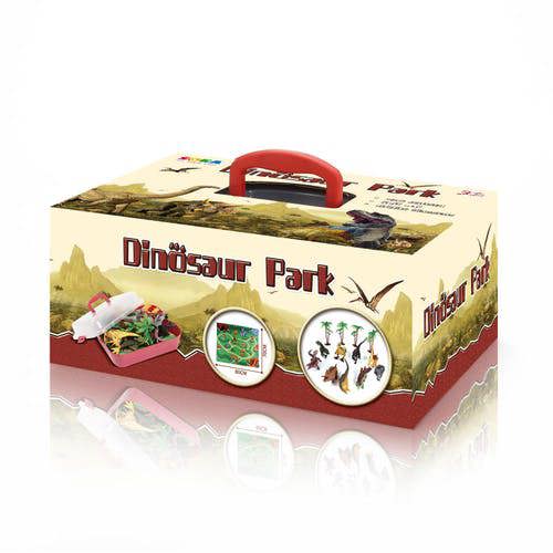 Dyzi Dinosaur Playset With Activity Playmat And 9 Dinosaur Figures