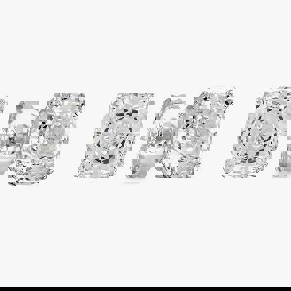 Starbright Silver 6.5mm Cushion-Cut Cubic Zirconia Stud Earrings E3858(6.5X6.5M) 3A