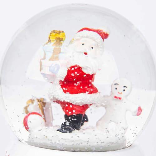 15cm Musical Christmas Snow Globe with Santa and Snowman Scene, Glass Ornament on Resin Base image 8