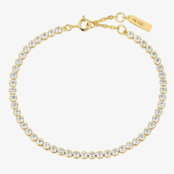 Ania Haie Chic Creator 14ct Gold Plated Bezel Set Cubic Zirconia Bracelet B058-06G