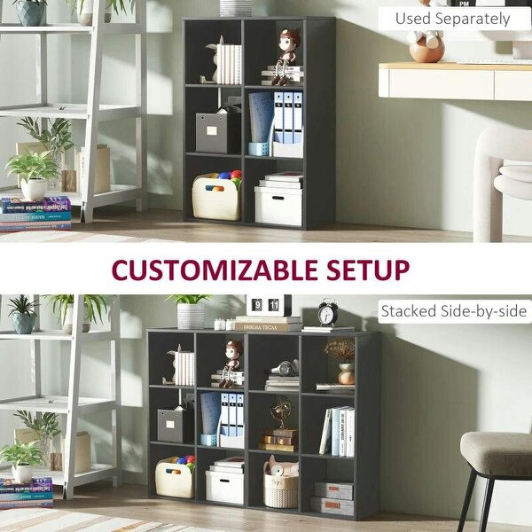 6-Cube Bookshelf - Black