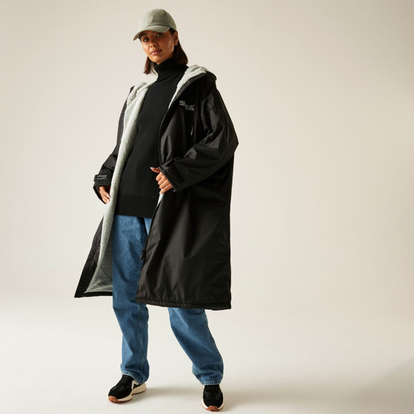 Regatta Unisex Adult Waterproof Fleece Lined Changing Robe - Black