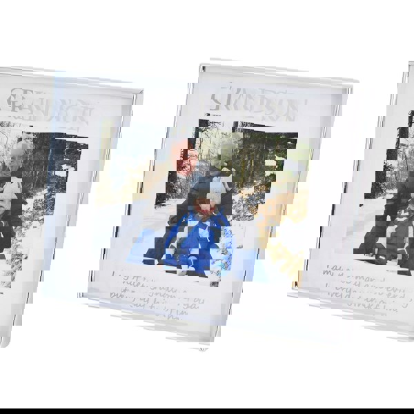 Contemporary Silver Plated Metal Grandson 4x6 Picture Frame for Wall or Table Image 2