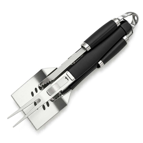 Dyzi 3 Piece Stainless Steel BBQ Tool Set 39.42cm Grilling Utensils