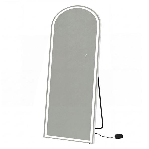 Yezi Full Length Mirror Arched LED Touch Buttons Light-Adjustable 140x50cm White