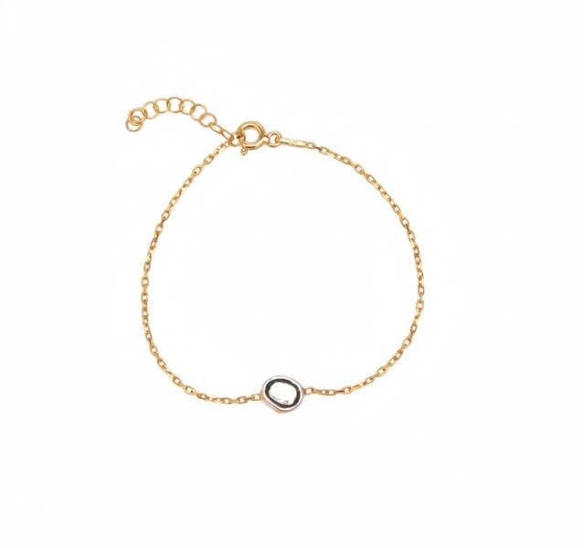 Spero London Sterling Silver Raw Uncut Polki Diamond Bracelet