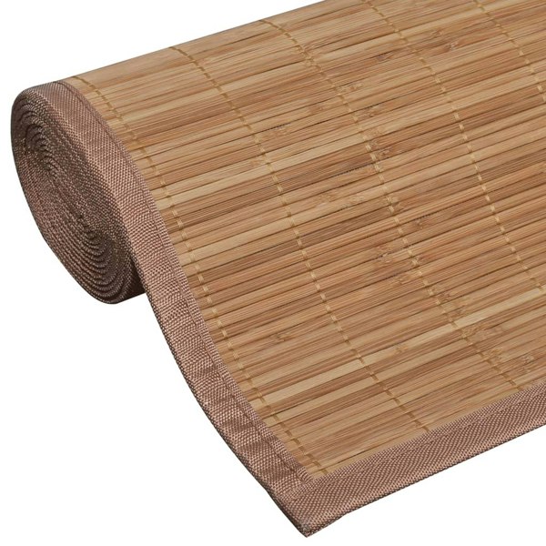 Berkfield Rectangular Brown Bamboo Rug 80 x 300 cm
