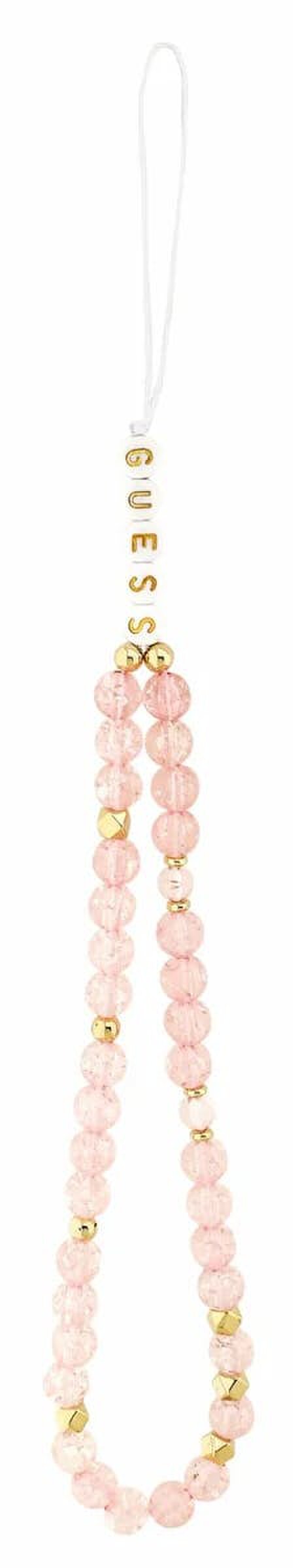 Guess IML Flowers Electro Pearl Strap MagSafe Case for iPhone 17/18 Pro 6.3" Pink - GUHMP18LHCPOFPP