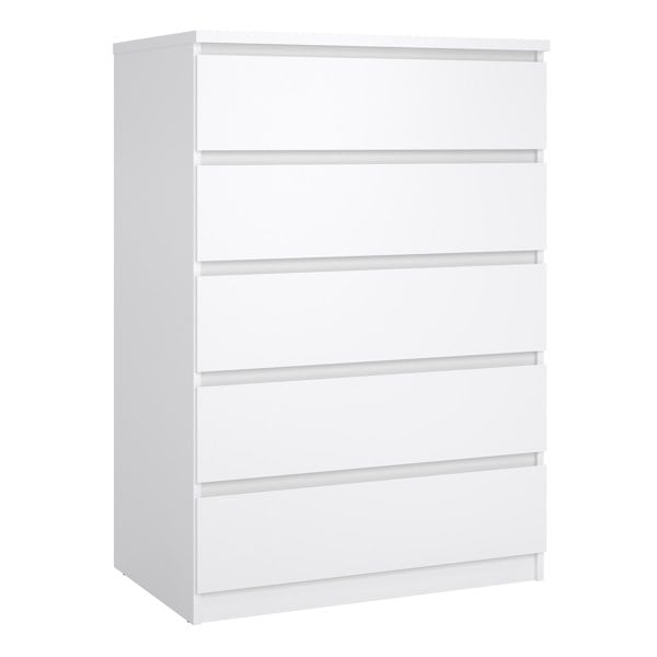 Furniture To Go Naia Chest of 5 Drawers in White High Gloss