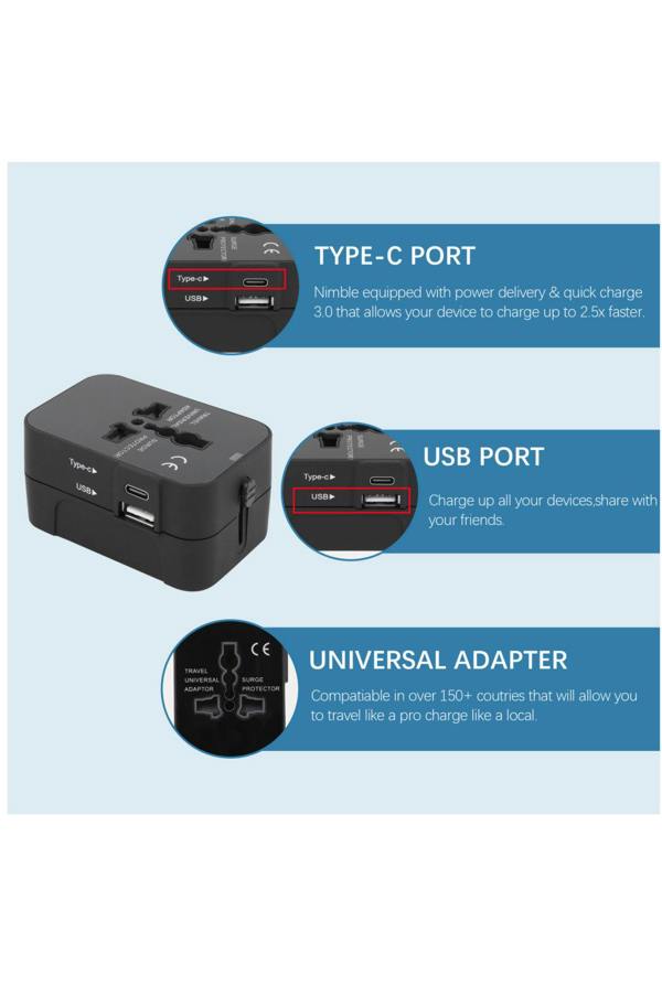 Groundlevel Universal Power Adapter Travel Plug