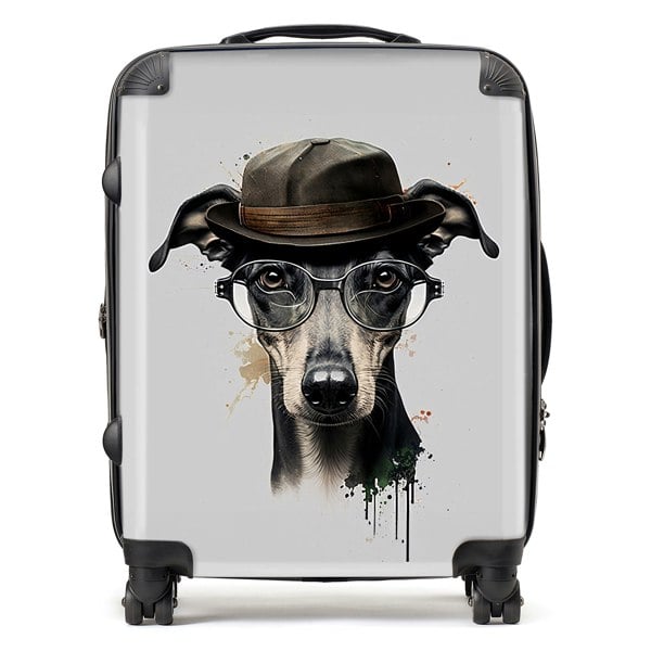 Warren Reed Whippet Dog Splashart Suitcase