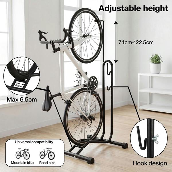MONVELO Bike Rack Floor Stand Bicycle Parking Freestanding Storage Outdoor Black
