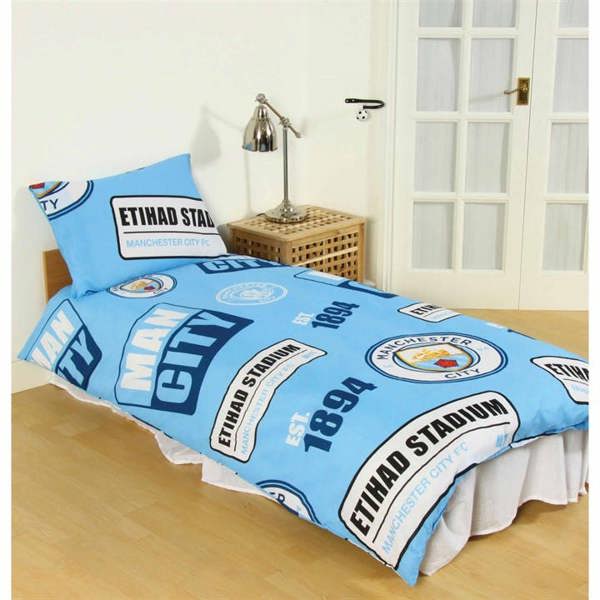 Manchester City FC Patch Single Duvet, Bedroom, Sports, Gift