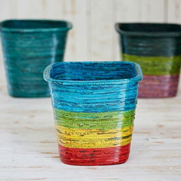 Paper High Recycled Newspaper Waste Paper Basket
