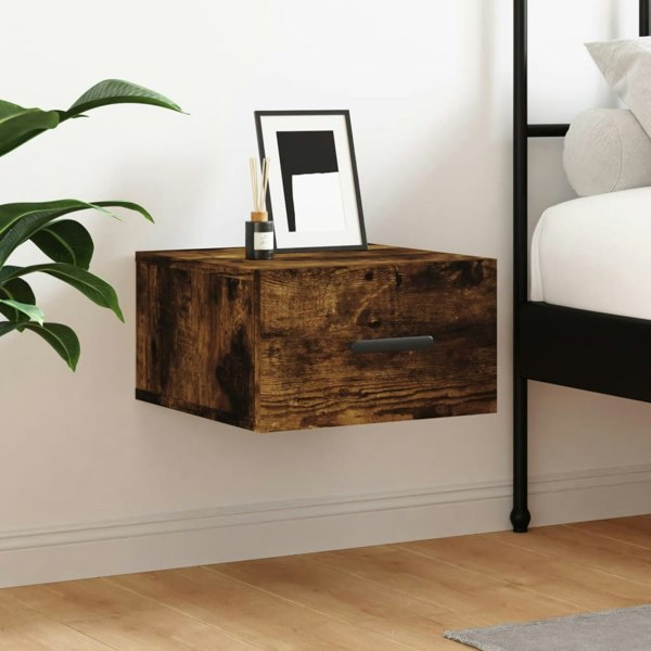 Berkfield Wall-mounted Bedside Cabinet Smoked Oak 35x35x20 cm