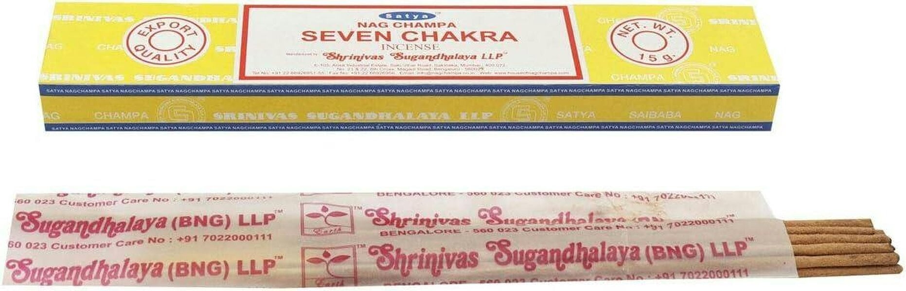 Satya Seven Chakra Incense Sticks, 12 x 15g Packs