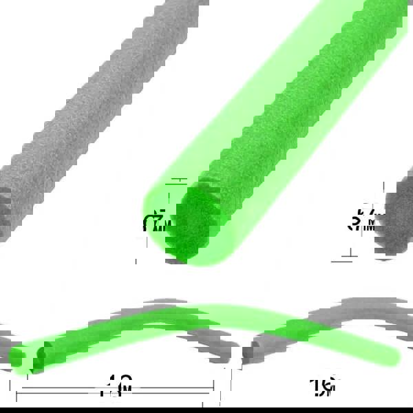 Green comfy pool noodle with measurements, high quality swim noodle