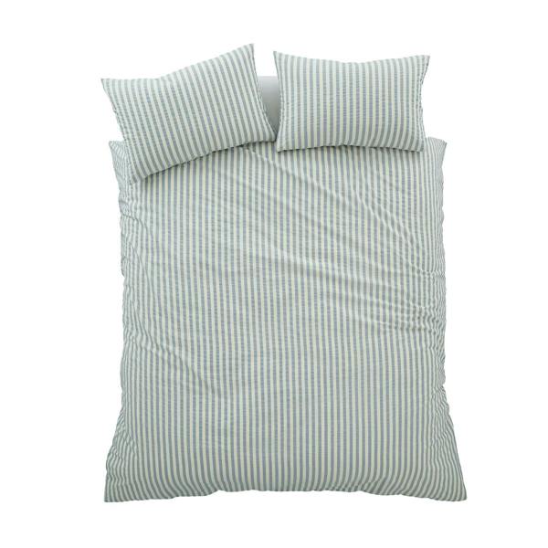 Pineapple Elephant Cotton Rich Woven Stripe Blue Duvet Cover Set
