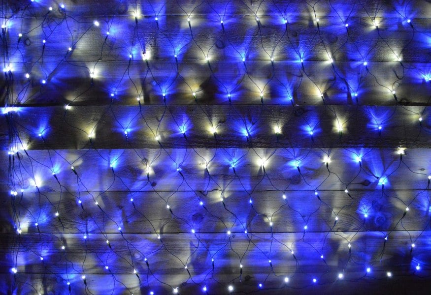 Samuel Alexander 1.7m x 1.2m 180 LED Premier Indoor Outdoor Multifunction Christmas Net Light with Timer in Blue & White