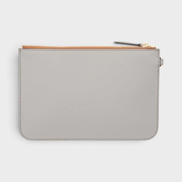 Burberry Pochette Peyton Wristlet Clutch Bag Cloud Grey
