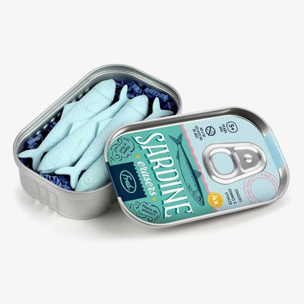 T. H. Baker Fred 4 Piece Sardine Erasers Novelty Gift 5321943