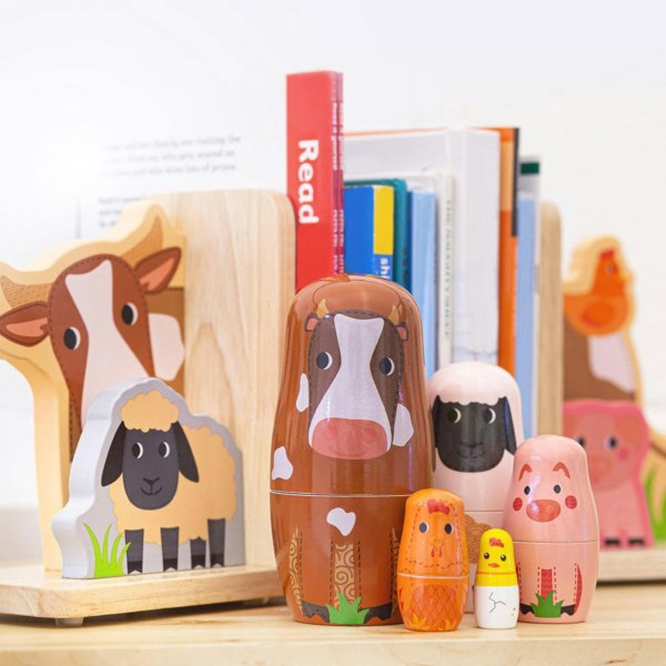 Tidlo Wooden Farm Animal Russian Dolls