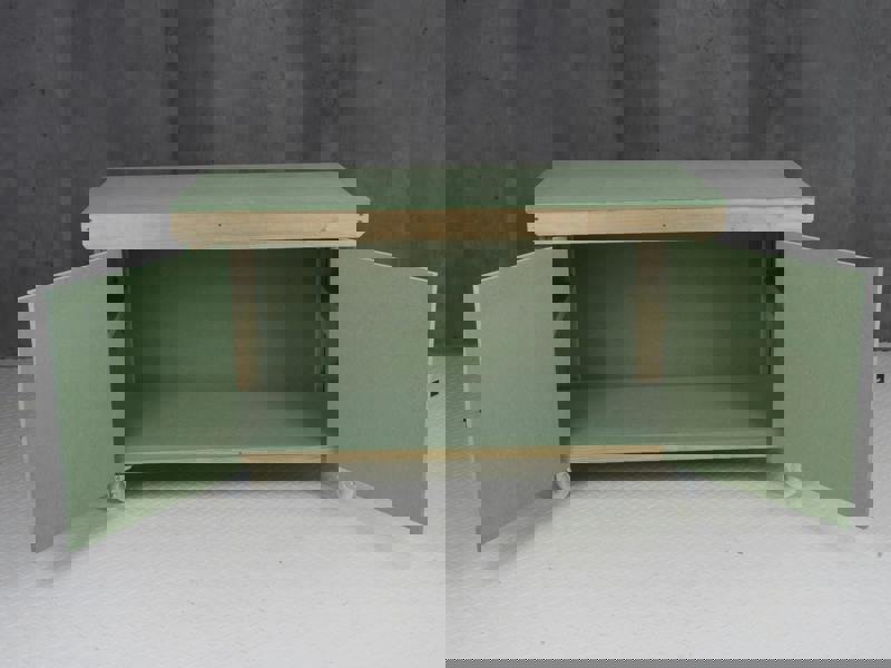 Arbor Garden Solutions Wooden UniMDF Moisture Resistant Workbench With Lockable Cupboard (V.9) With Wheels