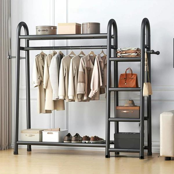 Havendro Heavy Duty Open Wardrobe Double Clothes Rail Garment Hanging Stand