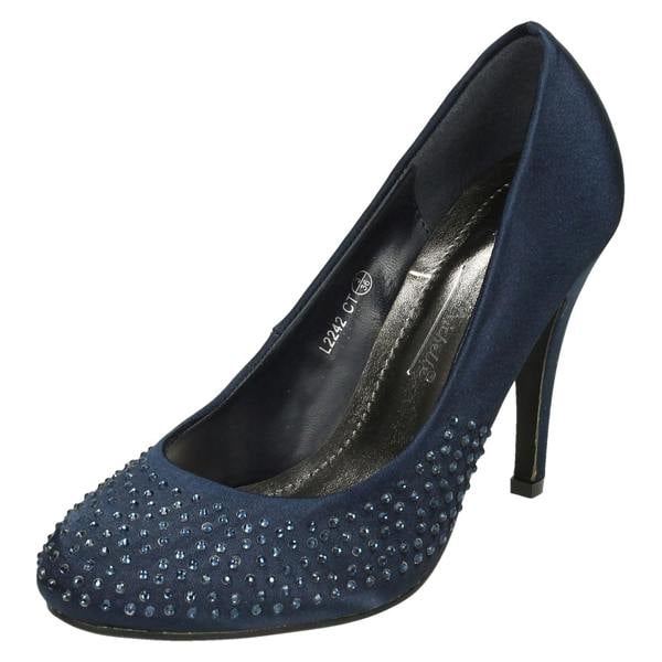 Anne Michelle Ladies Anne Michelle Diamante Court Shoes